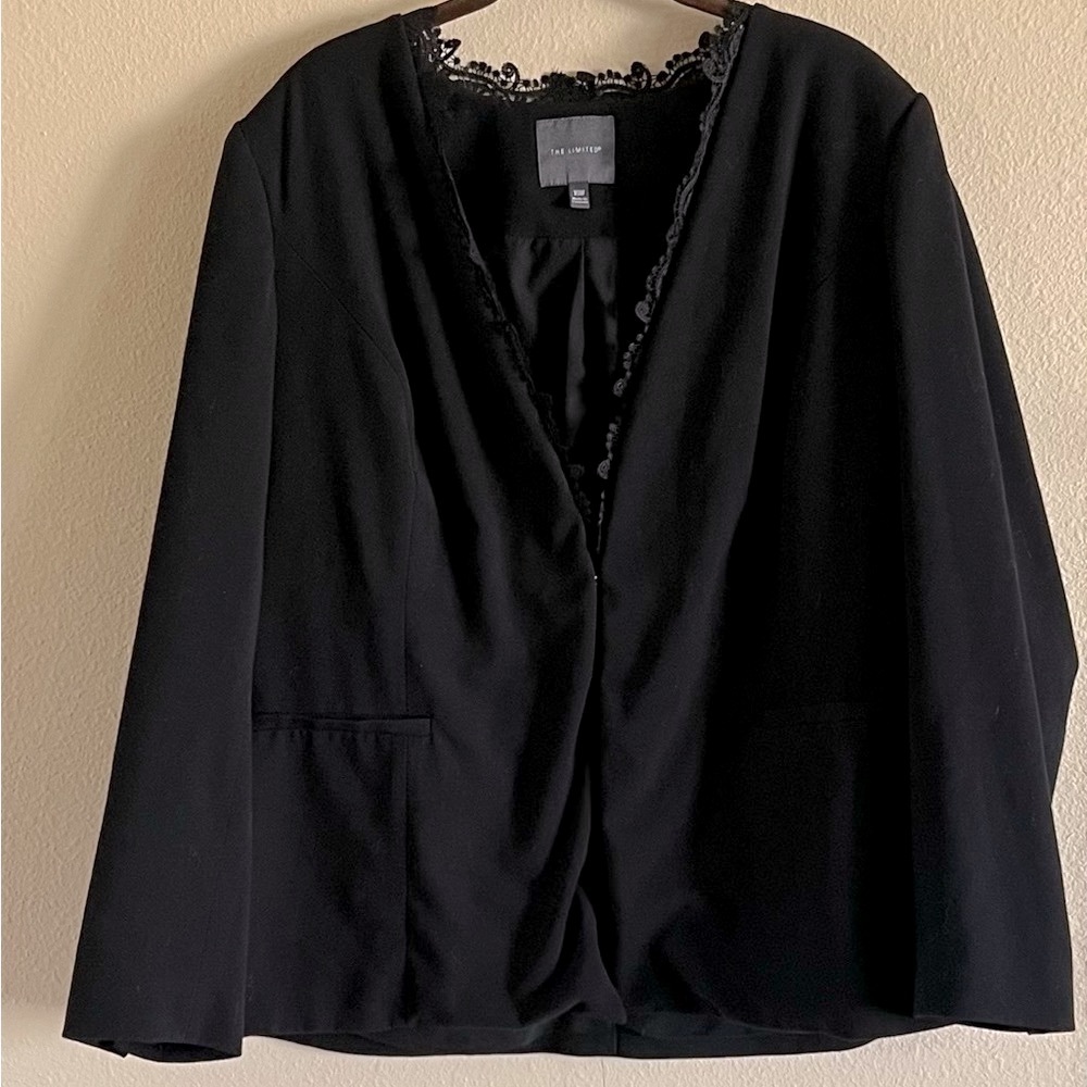Limited lace trim black blazer